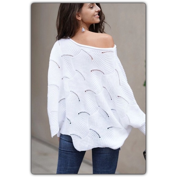 White Ribbed Sweater - Picture 3 of 7